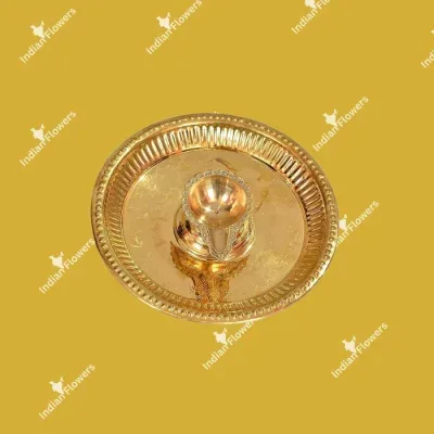 12-Inch Brass Mangalam Plate Set