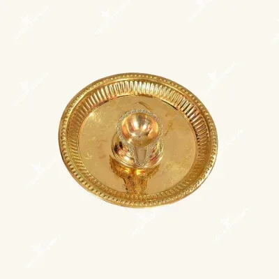 12-Inch Brass Mangalam Plate Set