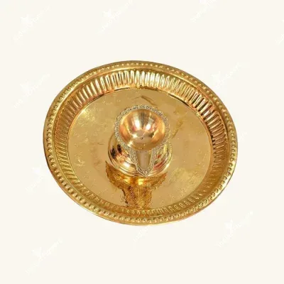 13.5-Inch Brass Mangalam Plate Set