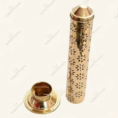 Traditional Brass Agarbatti Stand with Lid