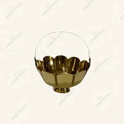 Brass Kamal Pooja Bowl with Handle