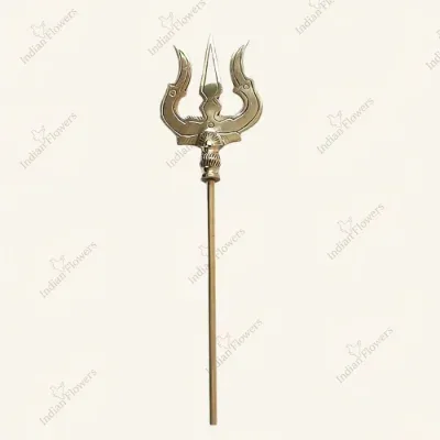 12-Inch Brass Trishul