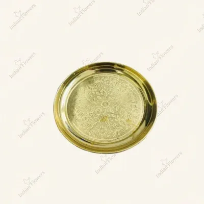 8-Inch Handcrafted Brass Pooja Thali