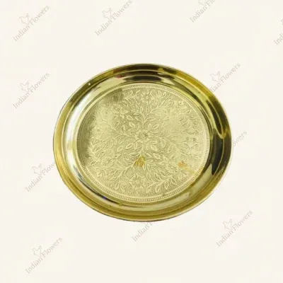 9-Inch Handcrafted Brass Pooja Thali